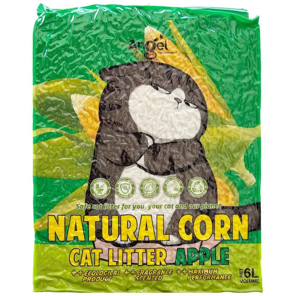 2 FOR $15: Angel Natural Corn Apple Cat Litter 6L