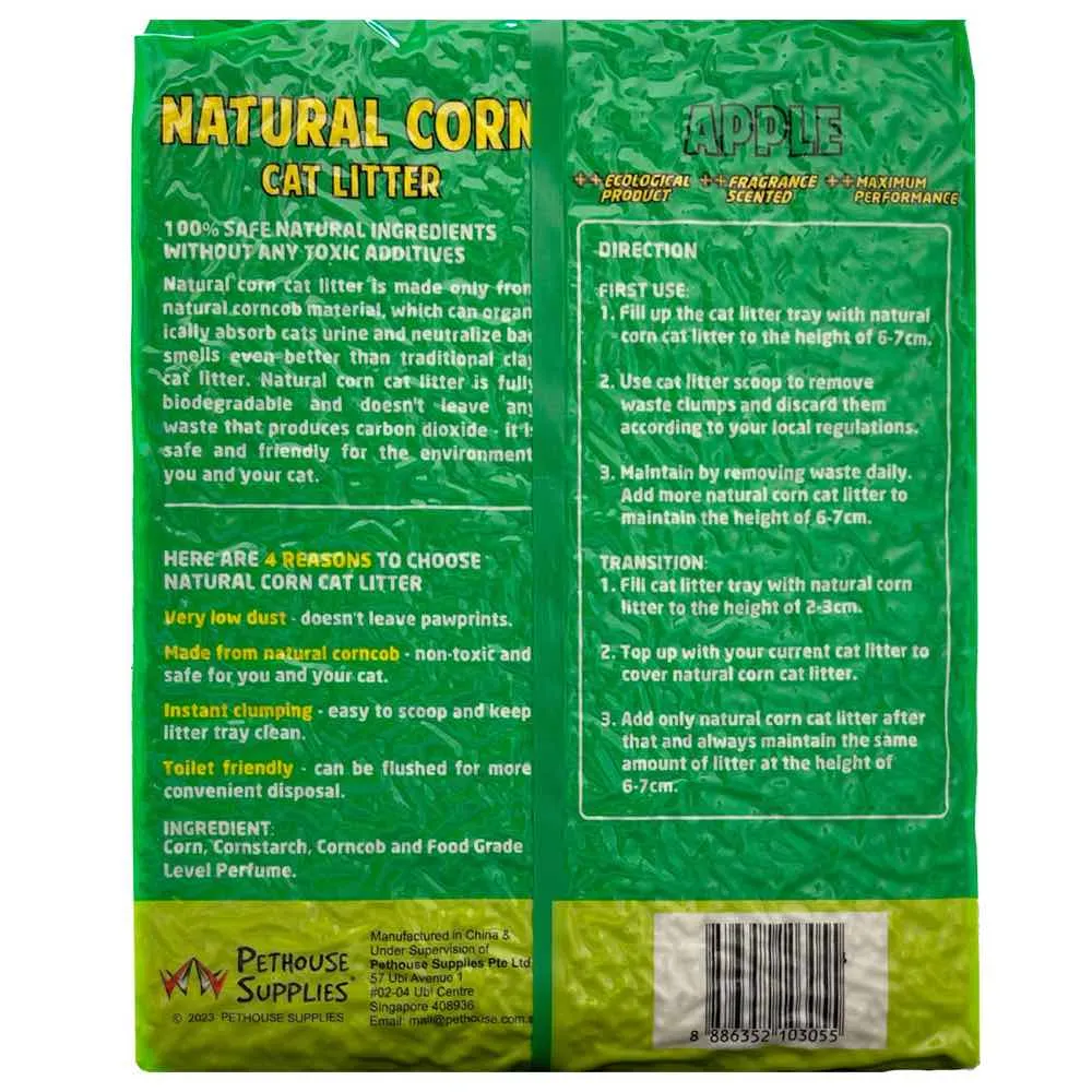 2 FOR $15: Angel Natural Corn Apple Cat Litter 6L