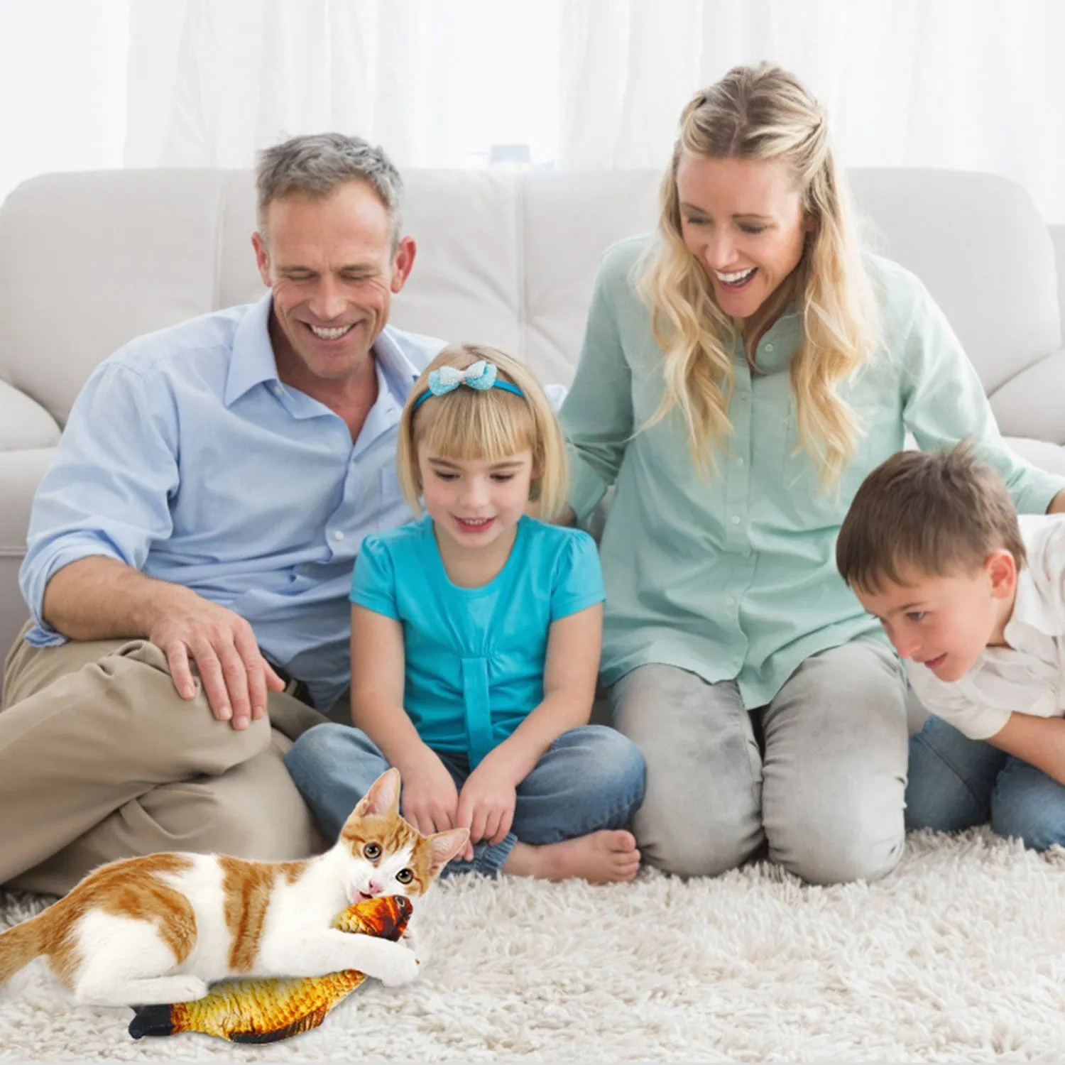 2-Piece: Electric Moving Fish Cat Toy