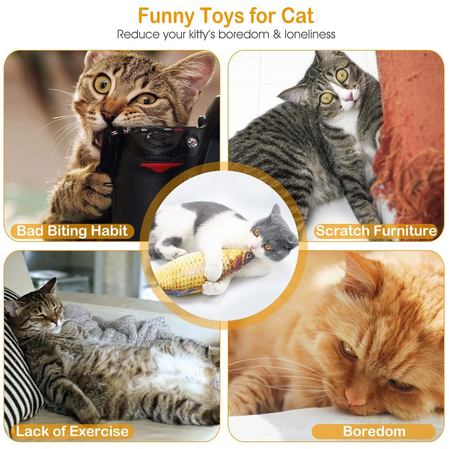 2-Piece: Electric Moving Fish Cat Toy