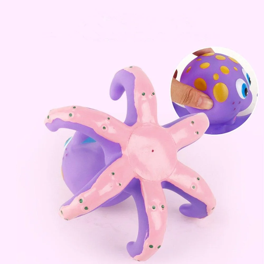6 in 1 Baby Octopus Rubber Bath Toys