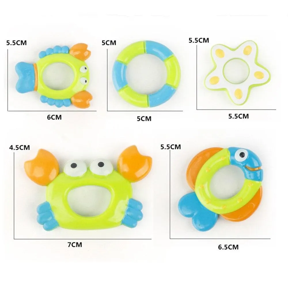6 in 1 Baby Octopus Rubber Bath Toys