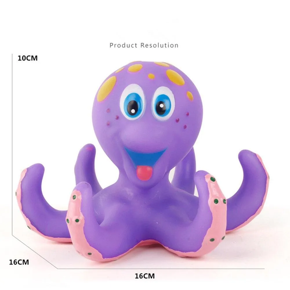 6 in 1 Baby Octopus Rubber Bath Toys