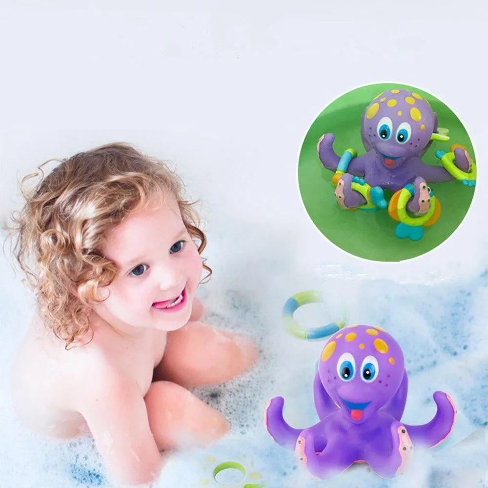 6 in 1 Baby Octopus Rubber Bath Toys