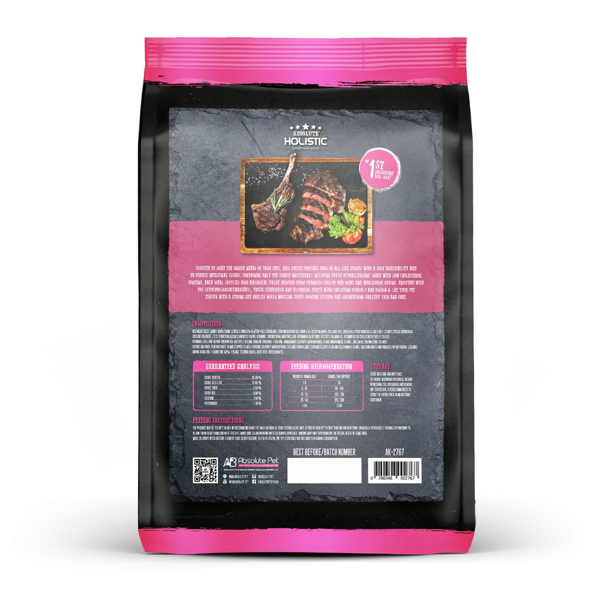 Absolute Holistic Kibbles in the Bag Dry Dog Food - Beef & Lamb (12kg)