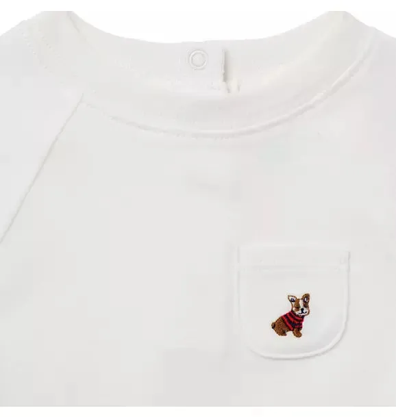 Baby French Dog Bodysuit - Jet Ivory