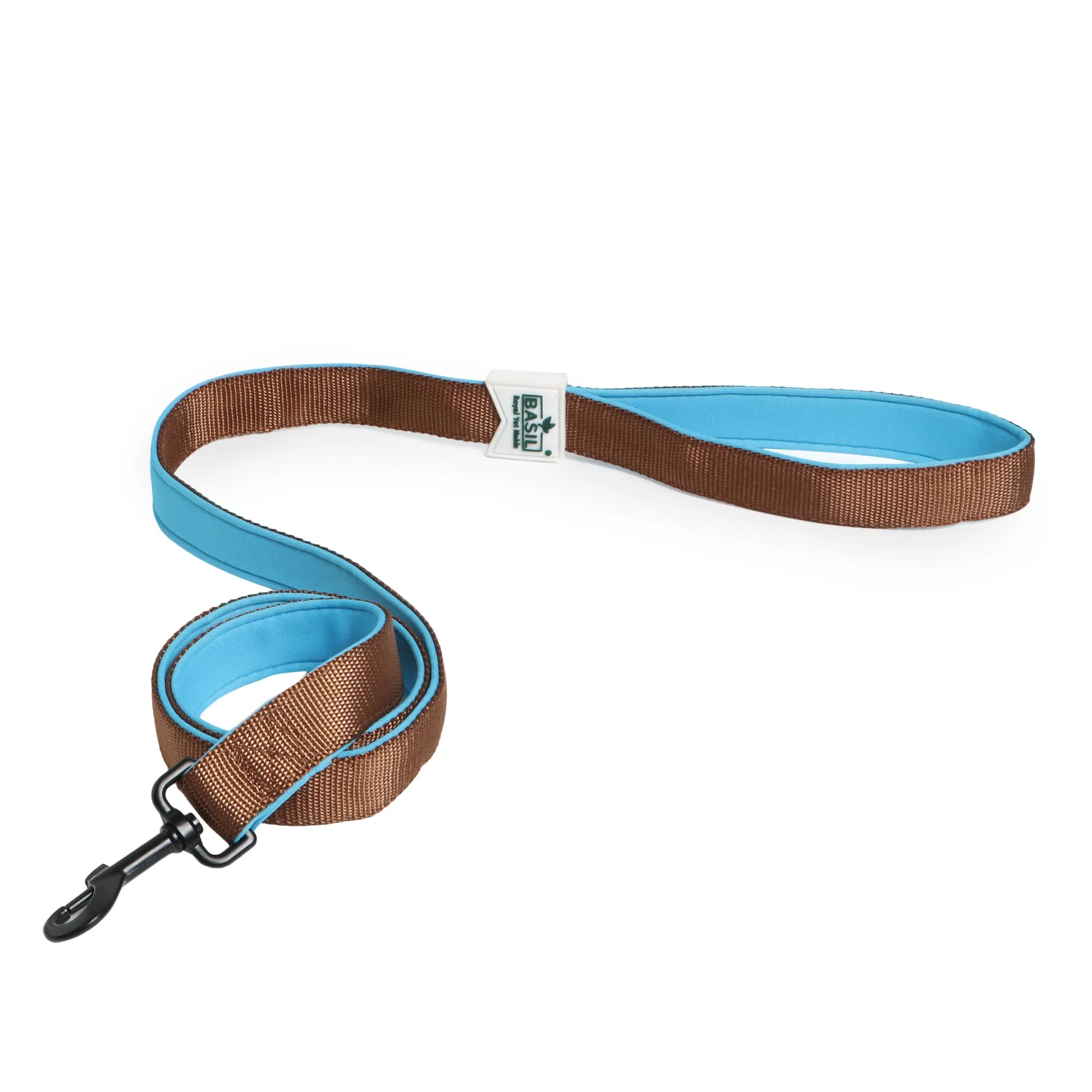 Basil Padded Dog Leash – Brown, Soft & Comfortable Grip Leash for Walking and Training Dogs of All Sizes