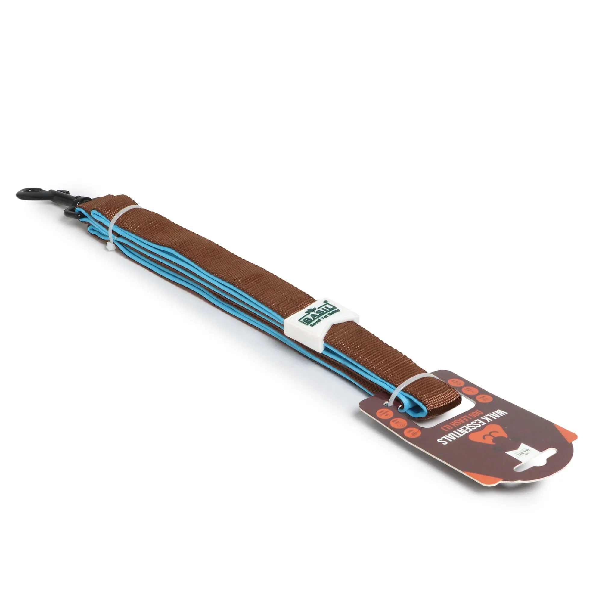Basil Padded Dog Leash – Brown, Soft & Comfortable Grip Leash for Walking and Training Dogs of All Sizes