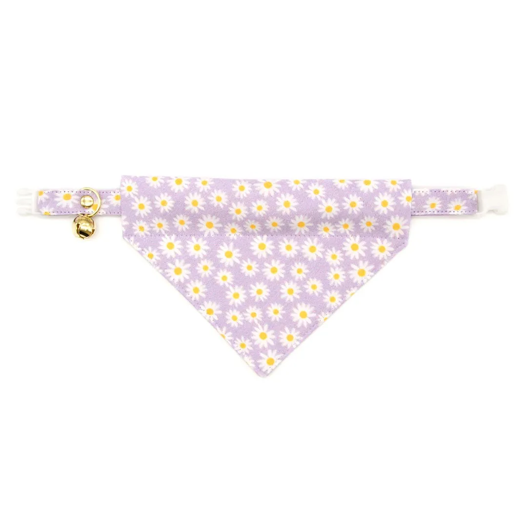 Cat Collar - "Daisies - Purple" - Floral Cat Collar / Spring, Easter, Summer, Daisy / Breakaway Buckle or Non-Breakaway / Cat, Kitten   Small Dog Sizes