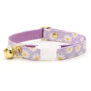 Cat Collar - "Daisies - Purple" - Floral Cat Collar / Spring, Easter, Summer, Daisy / Breakaway Buckle or Non-Breakaway / Cat, Kitten   Small Dog Sizes