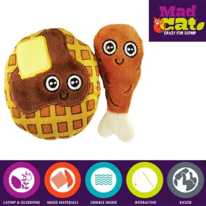 Chicken And Waffles Catnip & Silvervine Cat Toy - 2 Pack