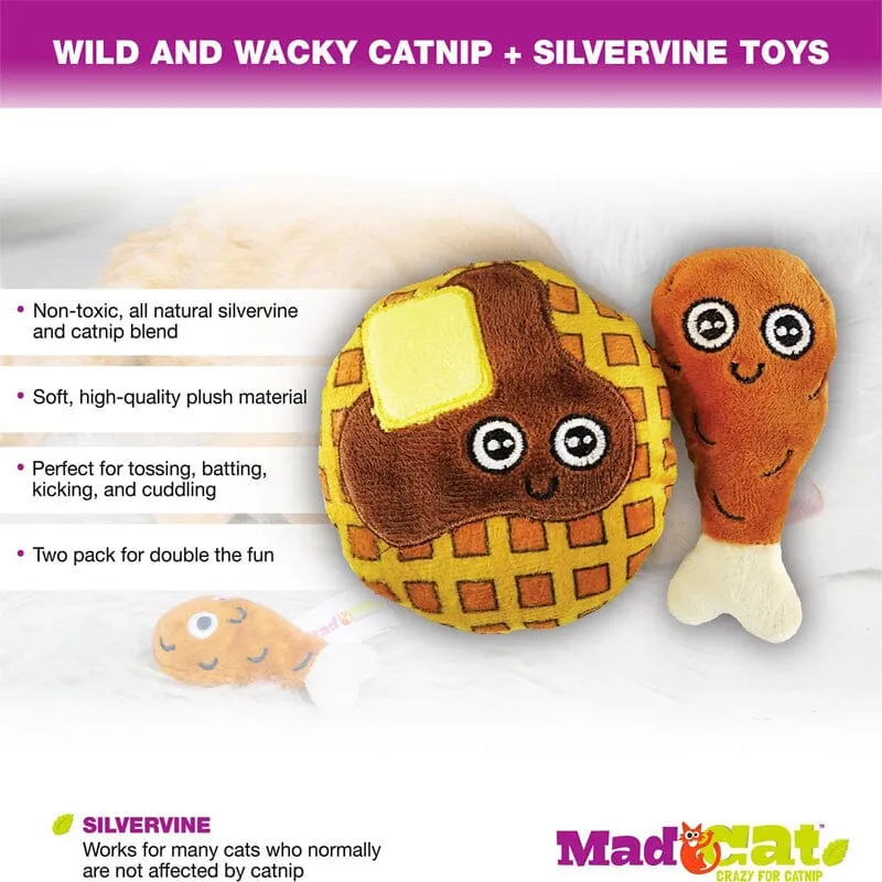 Chicken And Waffles Catnip & Silvervine Cat Toy - 2 Pack