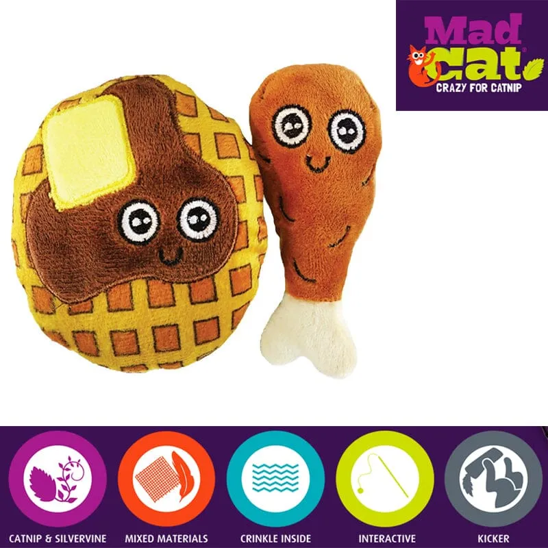 Chicken And Waffles Catnip & Silvervine Cat Toy - 2 Pack