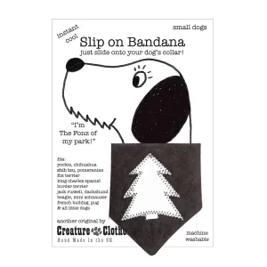 Creature Clothes Slip On Dog Bandana Grey Christmas Tree