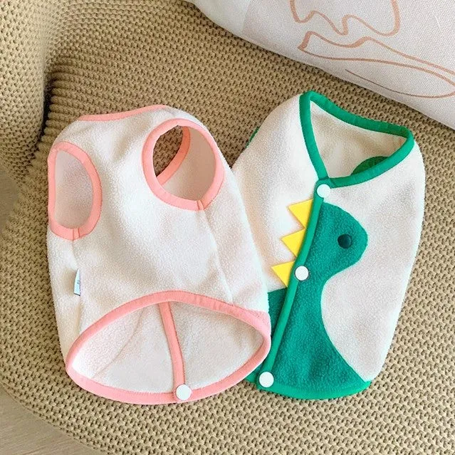 Dinosaur Button Through Pet Jacket Vest