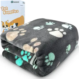 Dog Blankets for Large Dogs, 1 Pc Dog Blanket Washable, Soft Fluffy Flannel Pet Blanket Mat Cover for Bed Couch, Cute Print Puppy Blanket 60" x 50"