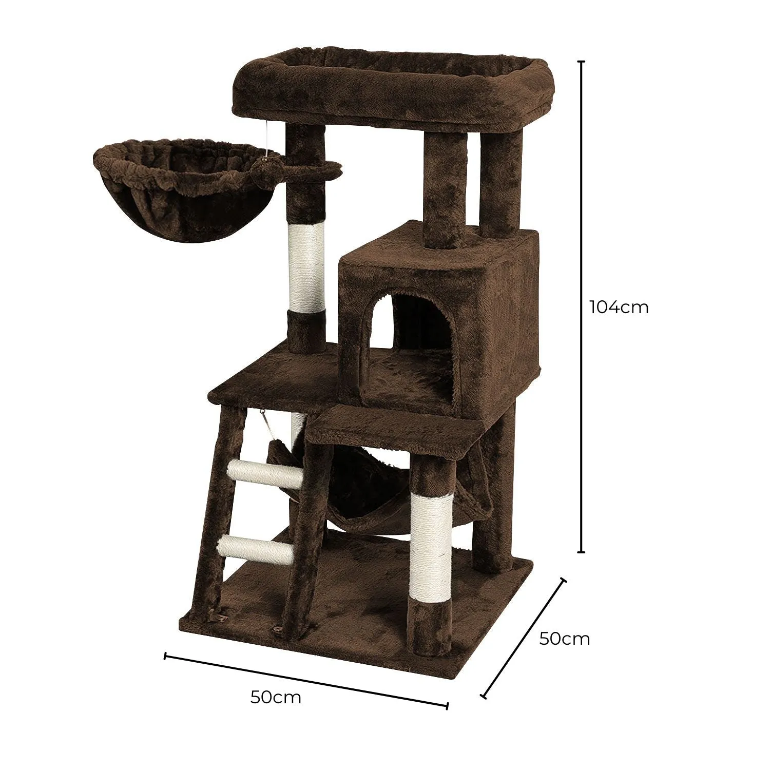 Floofi Plush Cat Scratcher '104cm' [Brown]