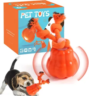 Interactive Dog Toys Automatic Rolling Squeaky Ball with Motion Activation & USB-C Recharge Moving Dog Toy for Medium and Small Puppy for Boredom (Orange)
