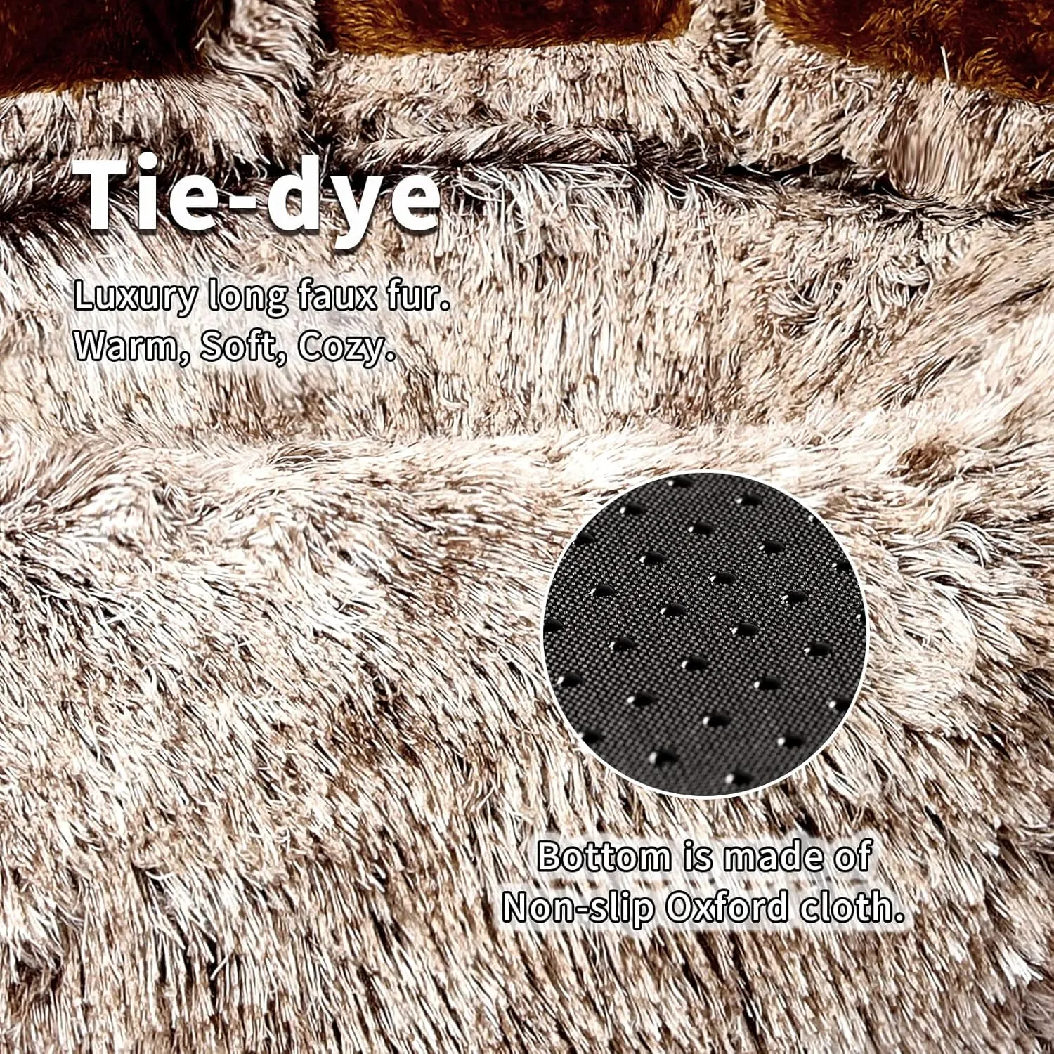 Jiupety Paw Shape Calming Pet Bed, Plush Faux Fur Donut Bed for Dogs & Cats, Machine Washable, Non-Slip Bottom, Medium (22"22"6"), Gray