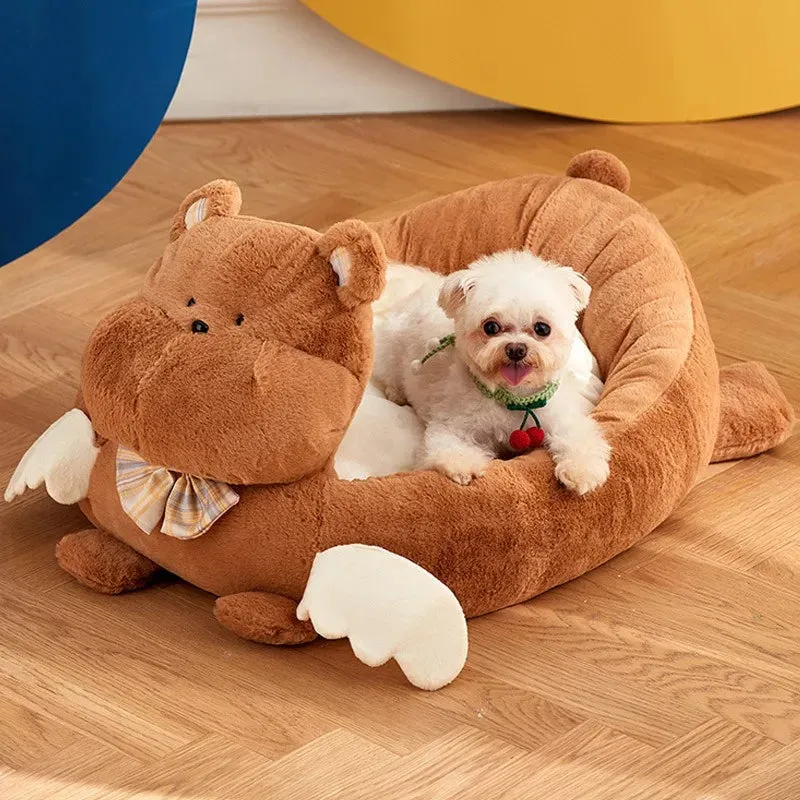 Kennel Autumn and Winter Warm Dog Bed - Small Dog Teddy Nest Mat, Christmas Cat Nest Sofa, Four Seasons Universal Pet Accessories