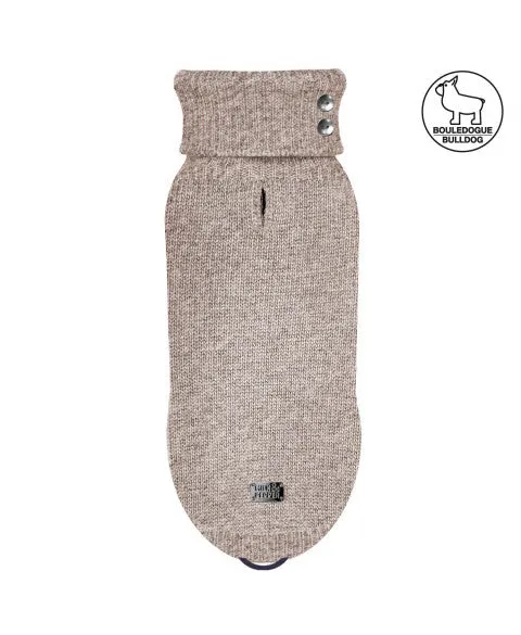 Milk and Pepper Helsinki Taupe Bulldog Sweater