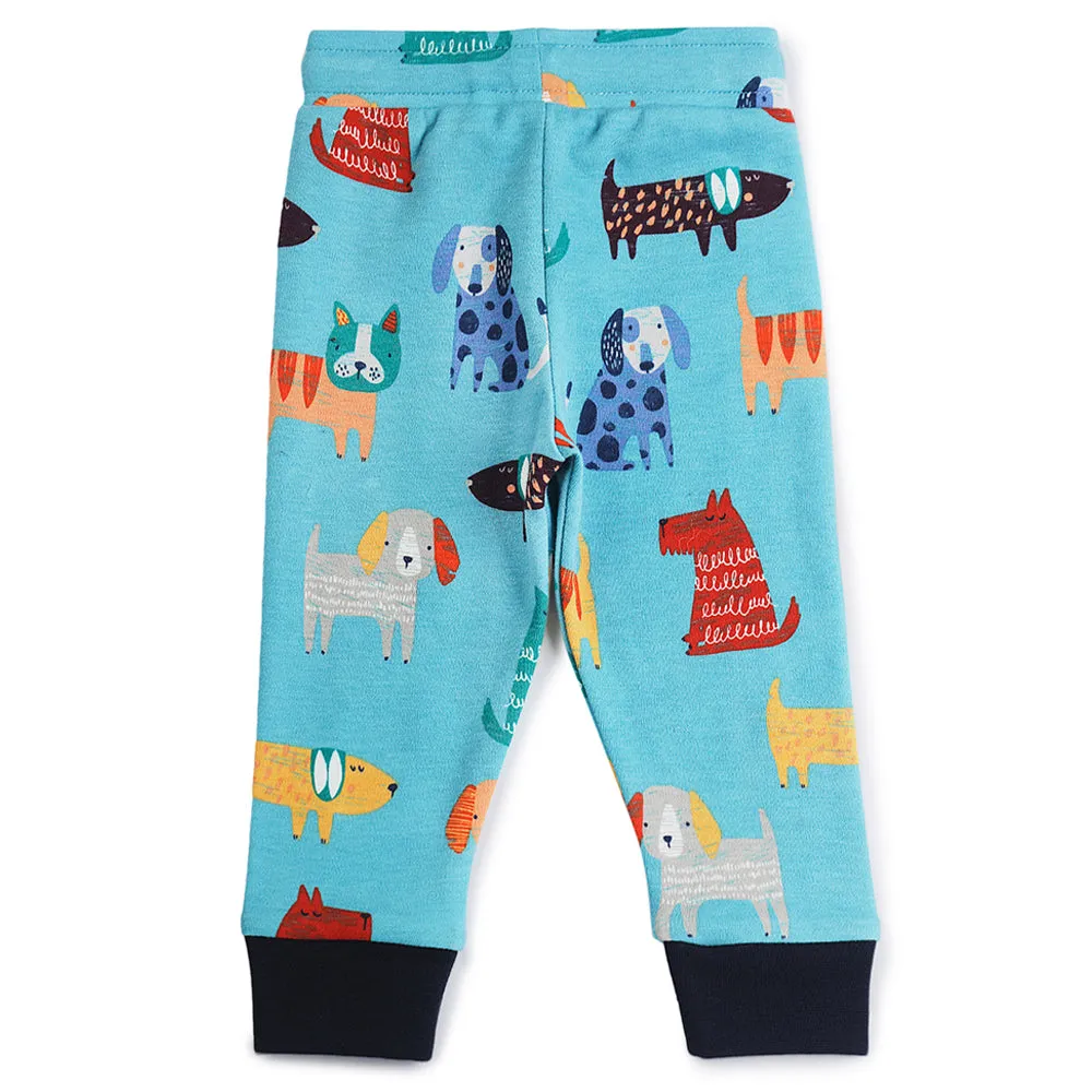 My Milestones Round Neck Top & Bottom Set - Dog Print