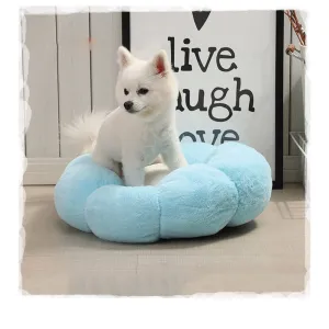 PAWS ASIA Amazon Best Sale Novelty  Large Outdoor Easy Clean Round Deluxe Fluffy Cotton Cushion Bed Pet Dog Cat