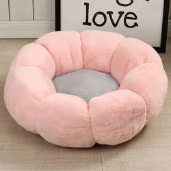 PAWS ASIA Amazon Best Sale Novelty  Large Outdoor Easy Clean Round Deluxe Fluffy Cotton Cushion Bed Pet Dog Cat