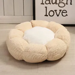 PAWS ASIA Amazon Best Sale Novelty  Large Outdoor Easy Clean Round Deluxe Fluffy Cotton Cushion Bed Pet Dog Cat