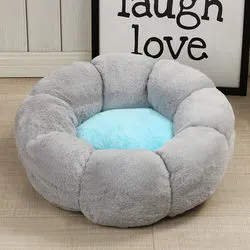 PAWS ASIA Amazon Best Sale Novelty  Large Outdoor Easy Clean Round Deluxe Fluffy Cotton Cushion Bed Pet Dog Cat