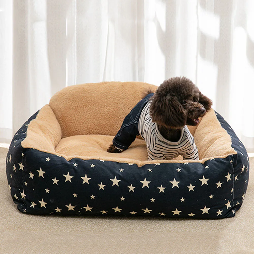 PAWS ASIA Manufacturers Luxury Fancy Eco Friendly Plush Fluffy Washable Large Square Dog Bed
