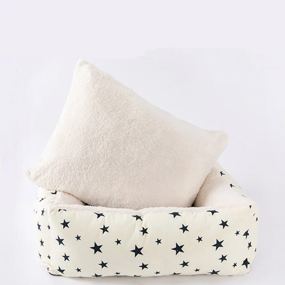 PAWS ASIA Manufacturers Luxury Fancy Eco Friendly Plush Fluffy Washable Large Square Dog Bed