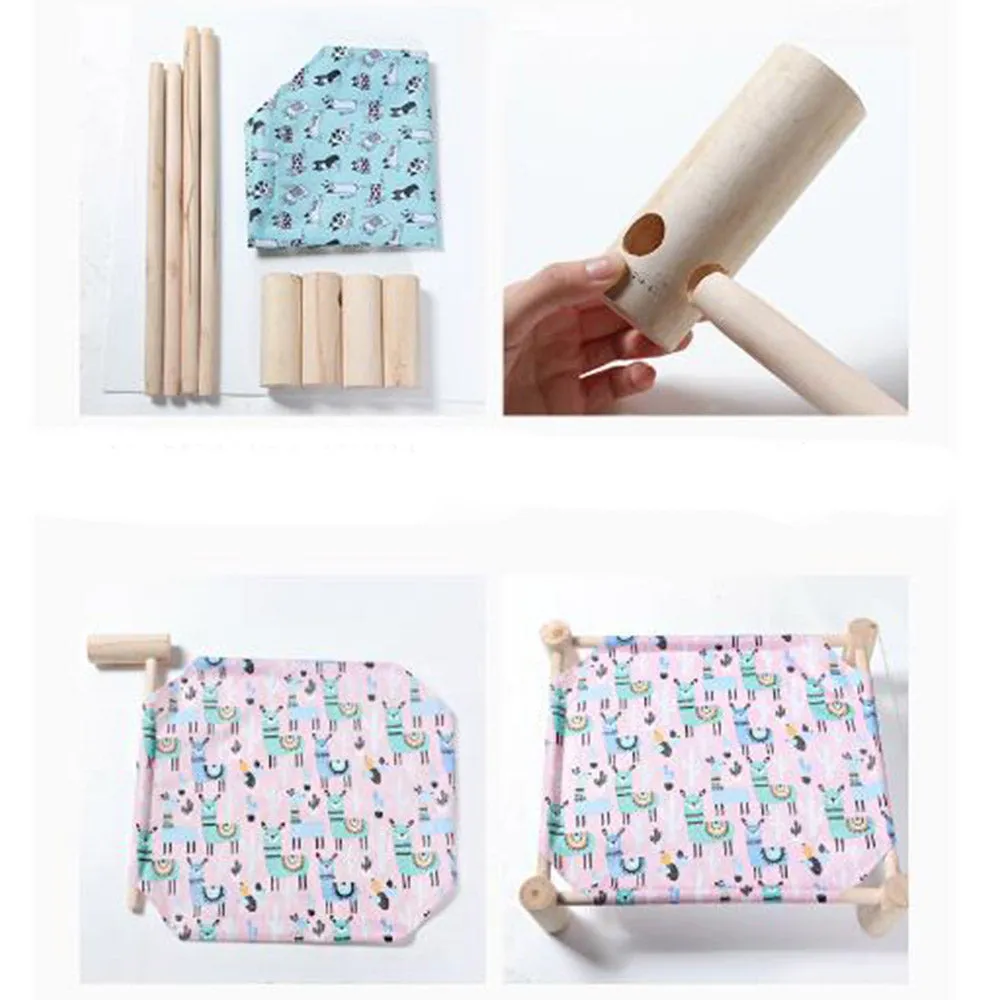 PAWS ASIA Wholesale Custom Waterproof Pet Square Elevated Luxury Removable Cute Cat Bed Wood Legs Frame