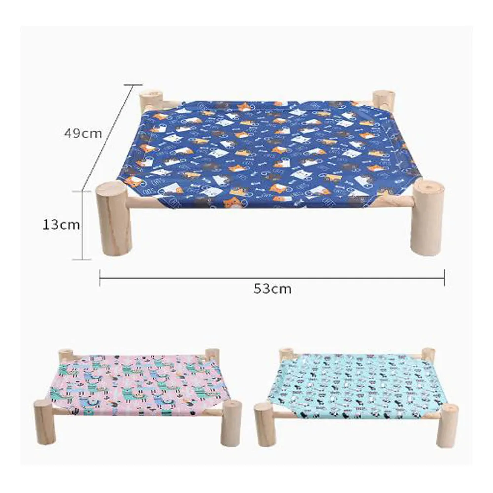 PAWS ASIA Wholesale Custom Waterproof Pet Square Elevated Luxury Removable Cute Cat Bed Wood Legs Frame