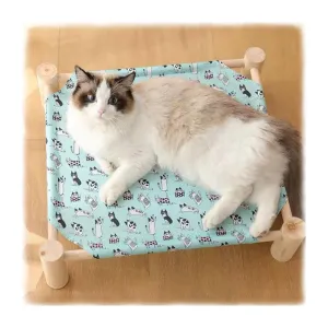 PAWS ASIA Wholesale Custom Waterproof Pet Square Elevated Luxury Removable Cute Cat Bed Wood Legs Frame