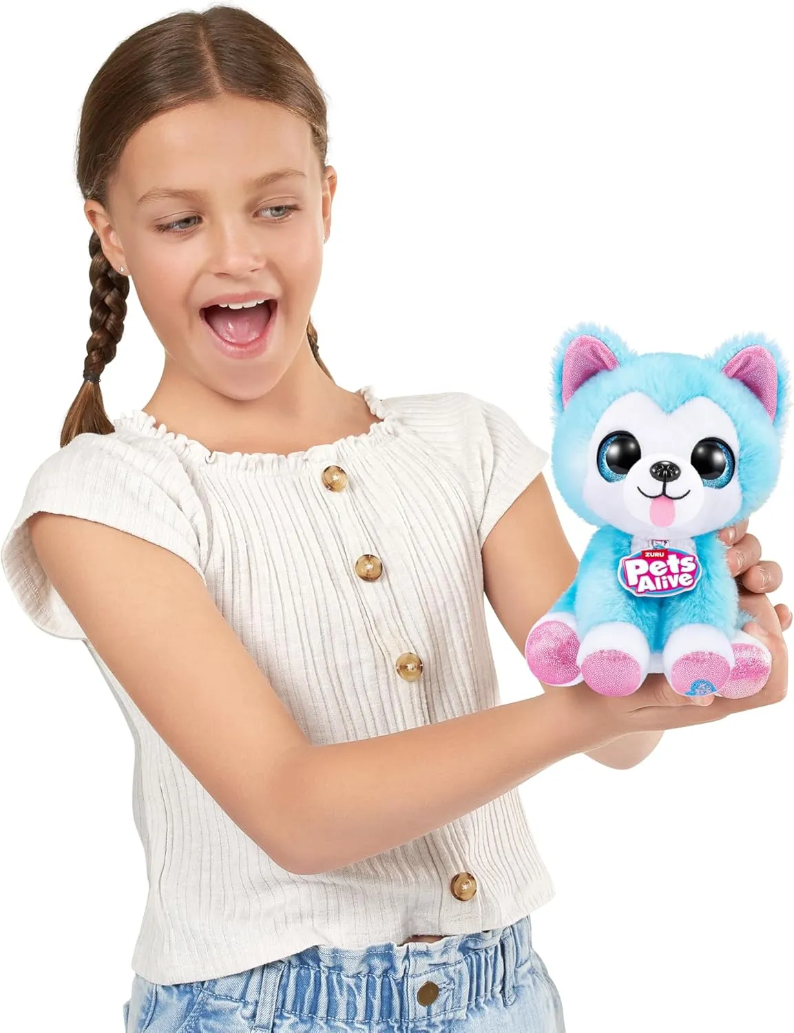 Pets Alive Pet Shop Surprise S3 Puppy Rescue (Wole Dog) by ZURU Surprise Puppy Plush, Ultra Soft Plushies, Compound Surprises Inside, Interactive Toy Pets, Electronic Speak and Repeat