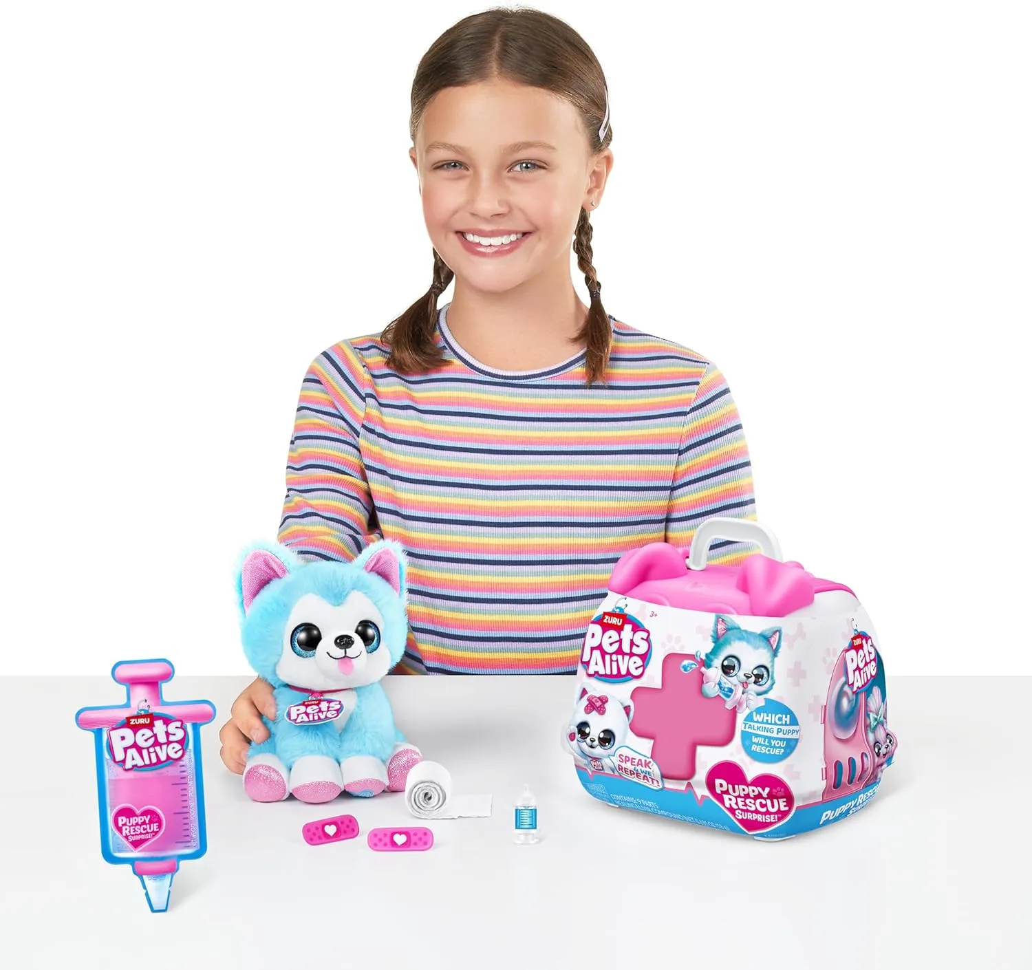 Pets Alive Pet Shop Surprise S3 Puppy Rescue (Wole Dog) by ZURU Surprise Puppy Plush, Ultra Soft Plushies, Compound Surprises Inside, Interactive Toy Pets, Electronic Speak and Repeat