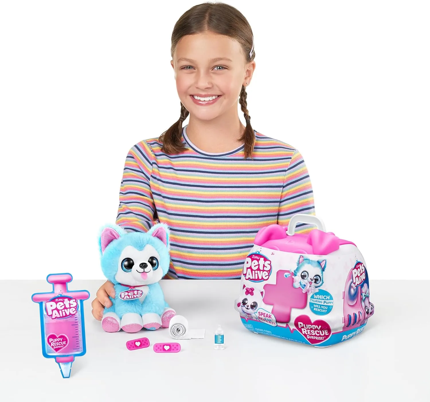 Pets Alive Pet Shop Surprise S3 Puppy Rescue (Wole Dog) by ZURU Surprise Puppy Plush, Ultra Soft Plushies, Compound Surprises Inside, Interactive Toy Pets, Electronic Speak and Repeat