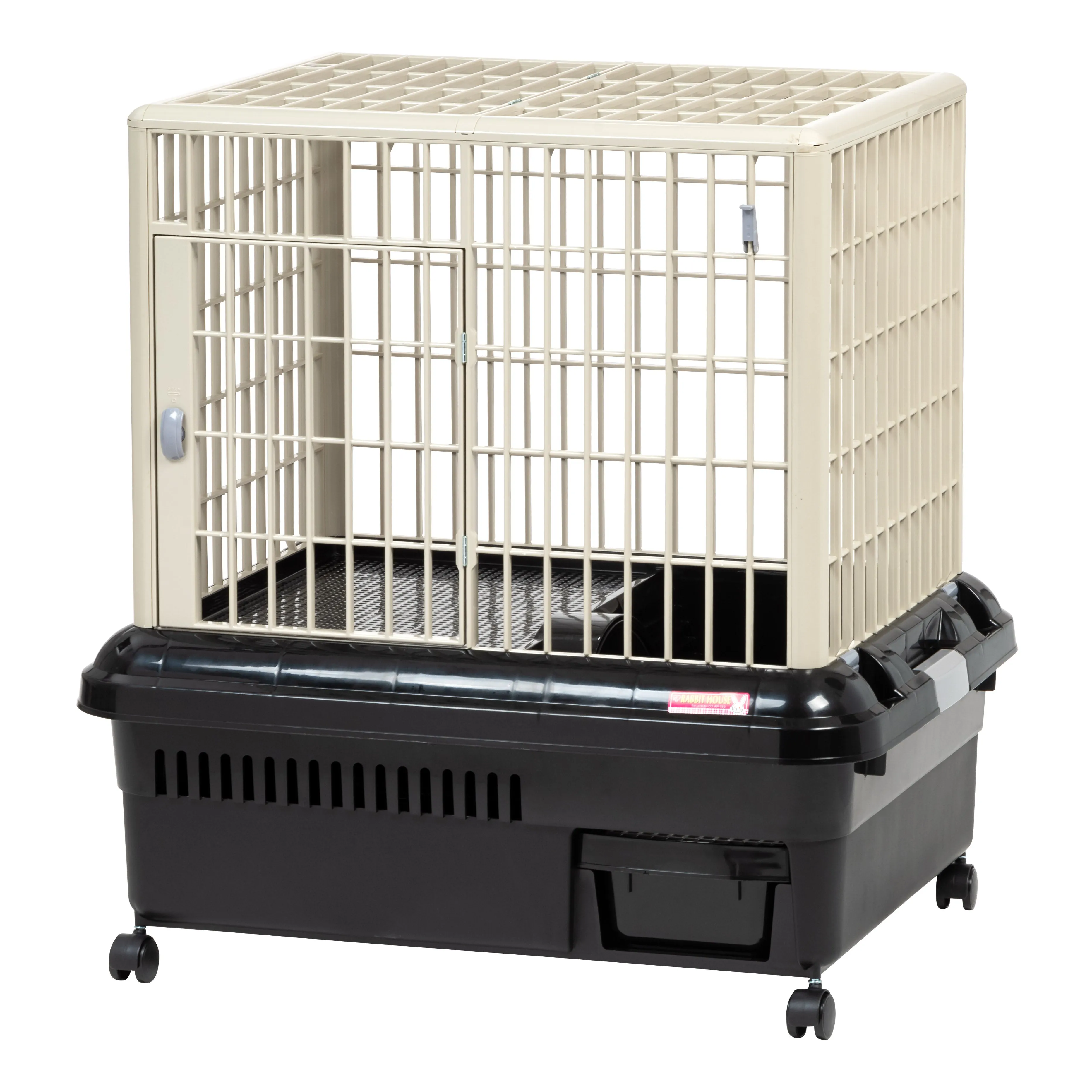 Plastic Rabbit Cage - RP-750, Black/Gray