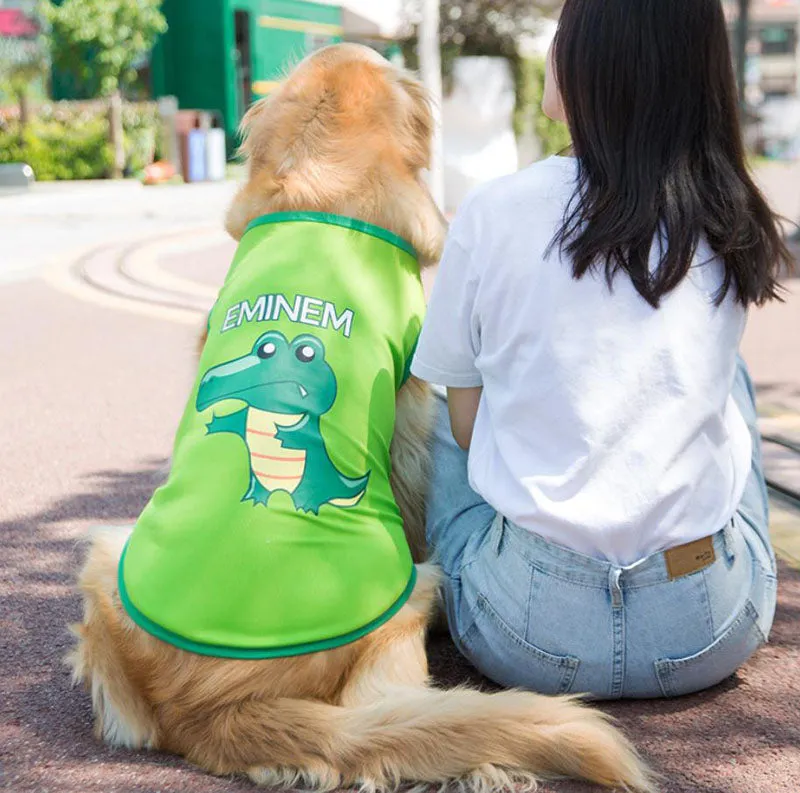 Spring medium and large dog clothes new pet clothes
