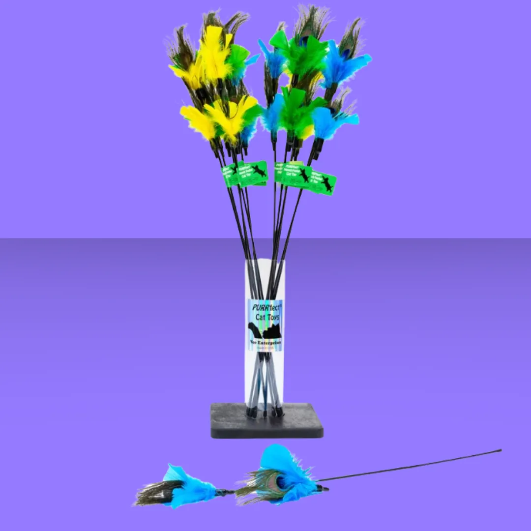 Vee Purrfect Peacock Feather Cat Toy
