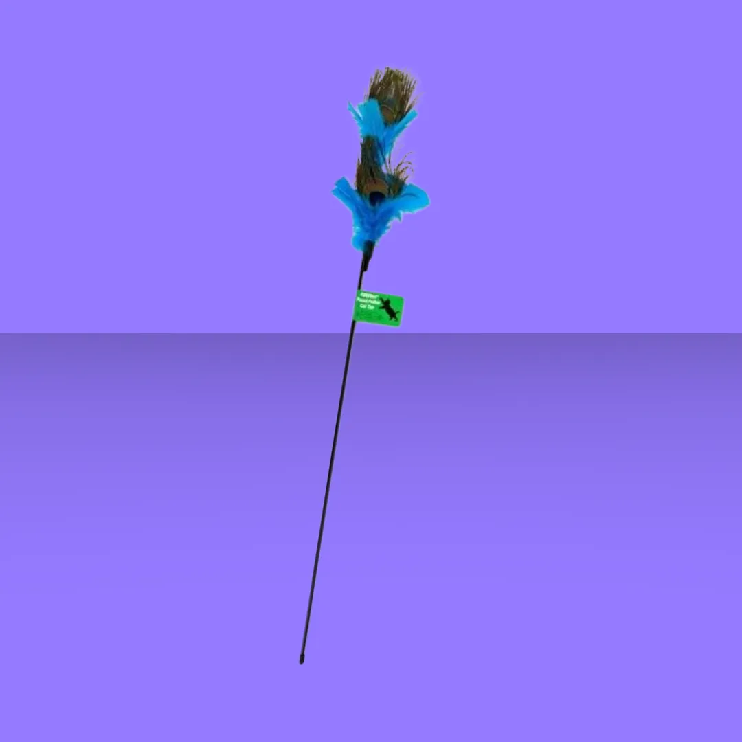 Vee Purrfect Peacock Feather Cat Toy