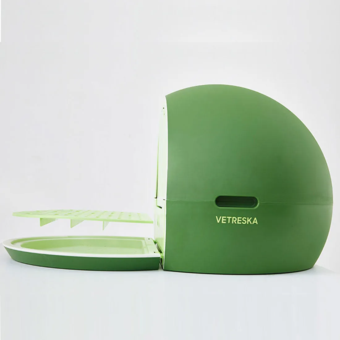 Vetreska Fruity Portable Cat Kitty Toilet Litter Box Tray House Lid Scoop Set Lime