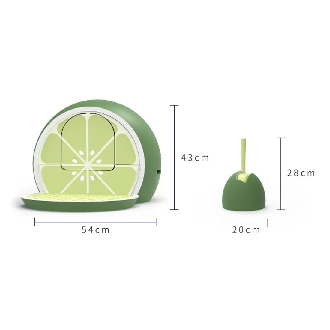 Vetreska Fruity Portable Cat Kitty Toilet Litter Box Tray House Lid Scoop Set Lime