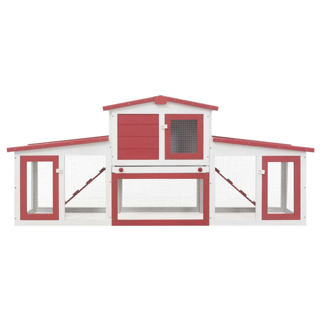 vidaXL Outdoor Large Rabbit Hutch Wood Small Animal Habitat Cage Multi Colors