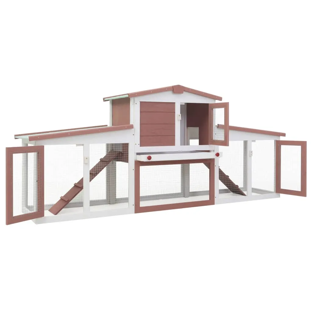 vidaXL Outdoor Large Rabbit Hutch Wood Small Animal Habitat Cage Multi Colors