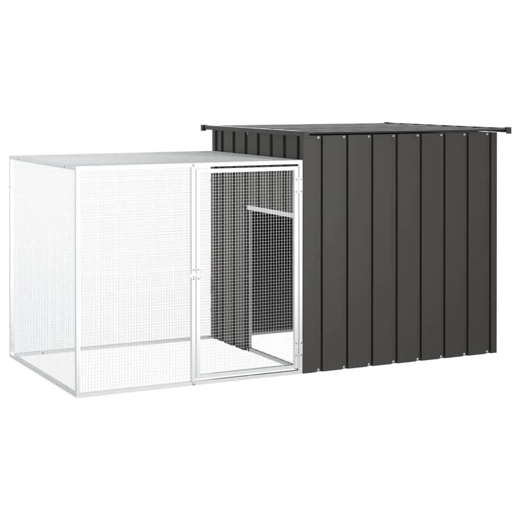 vidaXL Rabbit Cage Anthracite 200x91x100 cm Galvanised Steel