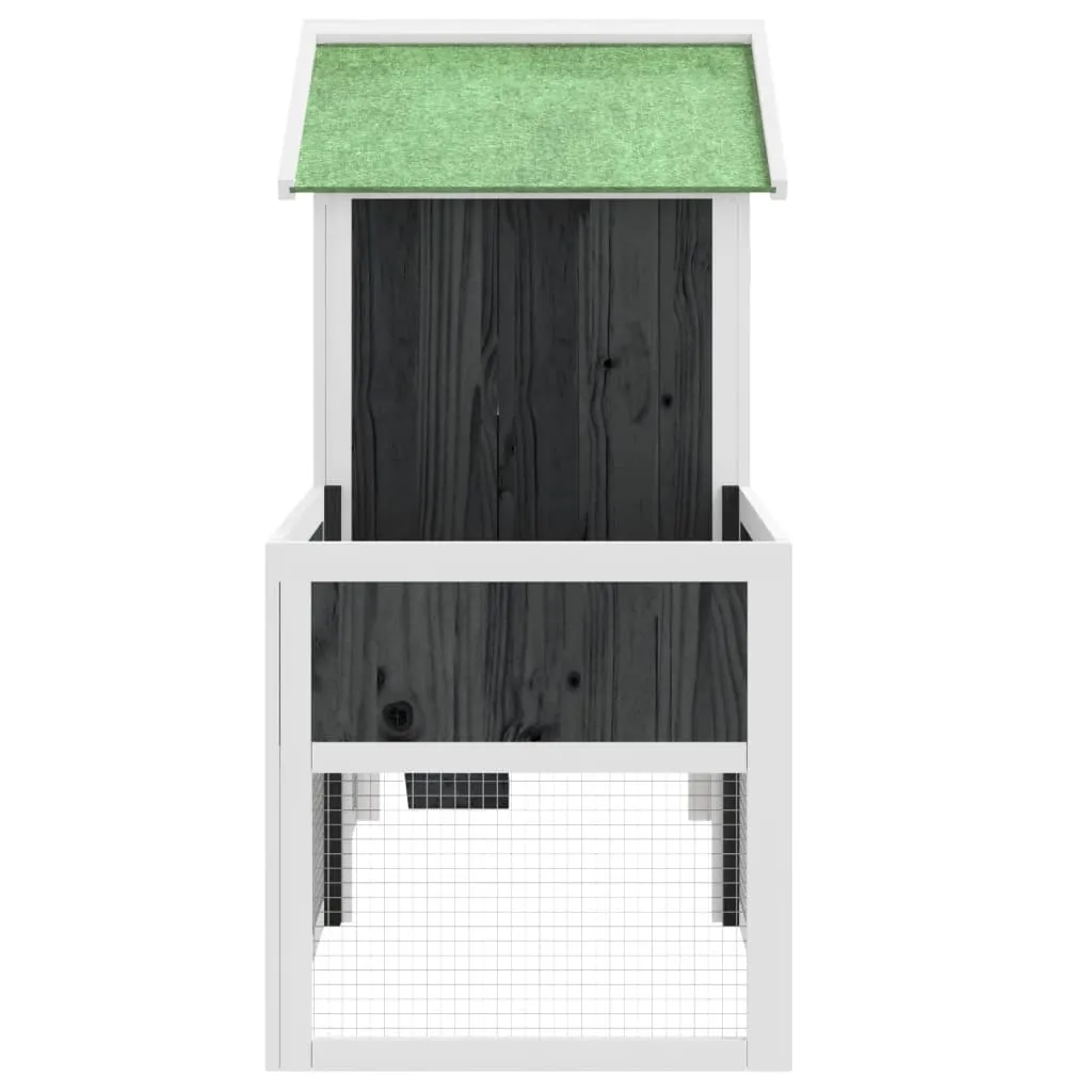 vidaXL Rabbit Hutch Grey 170x63x113 cm Solid Wood Pine