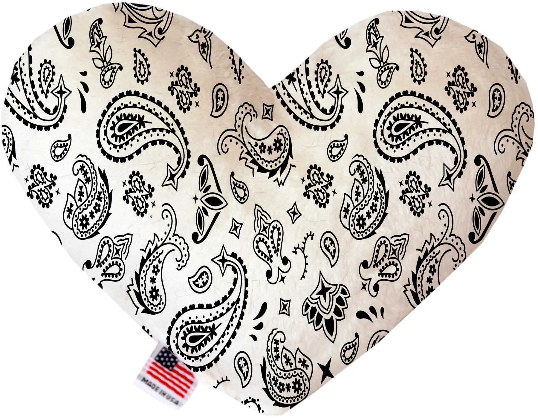 White Western 8 Inch Heart Dog Toy